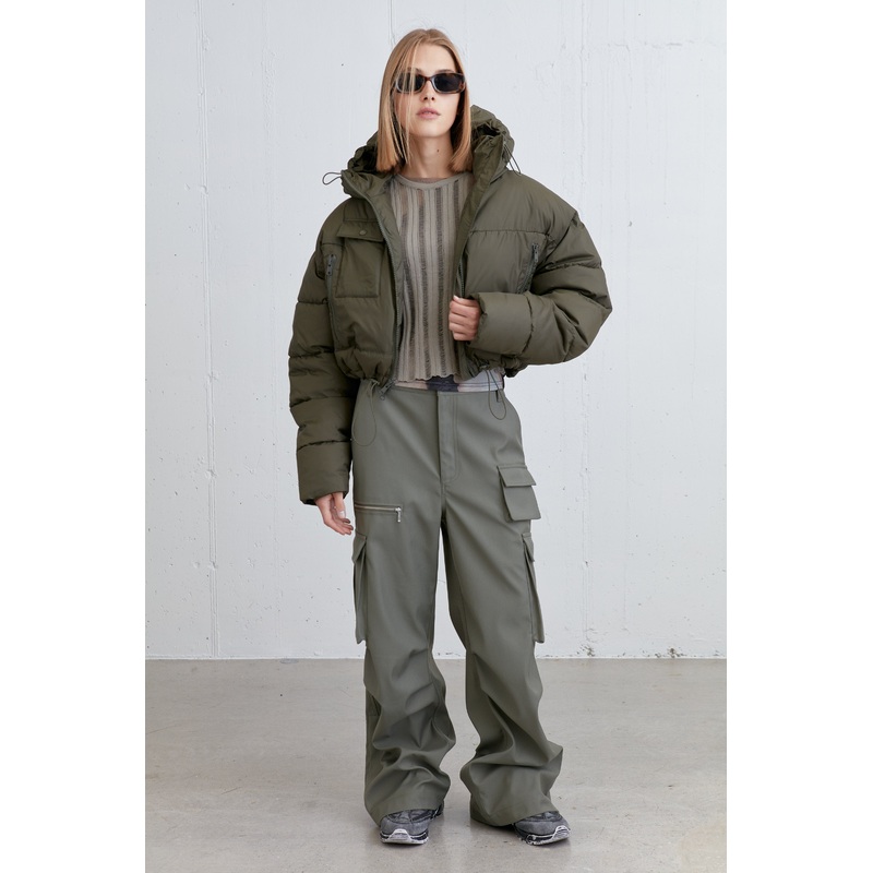 CROPPED PUFFER JACKET Grape Leaf Double Extra Small