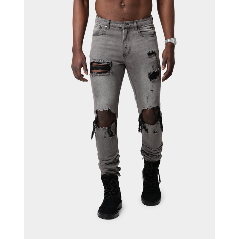 Saint Morta Destroyer Distressed Jeans Vintage Grey 28