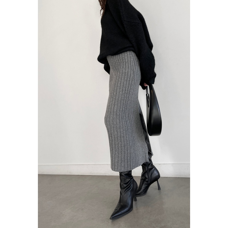 SWEATER MIDI SKIRT MEDIUM GREY Small