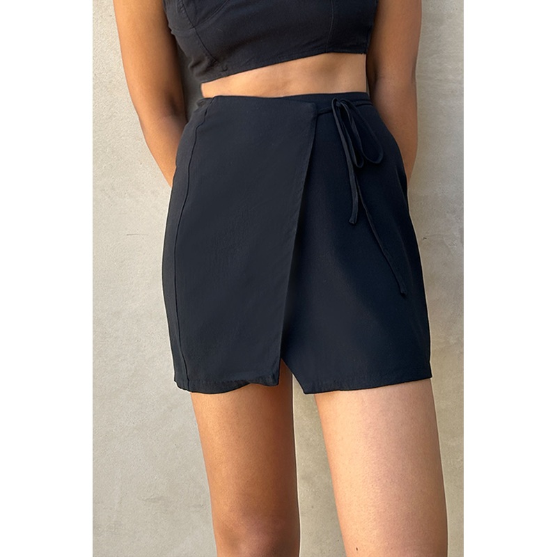 WRAP MINI SKIRT Black 0