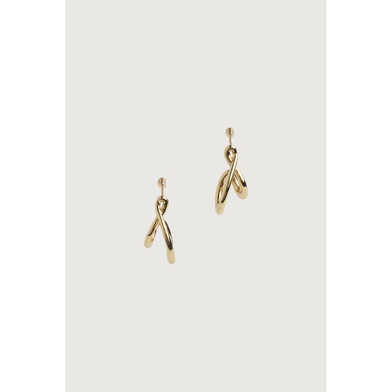 ABSTRACT DOUBLE HOOP Gold One Size
