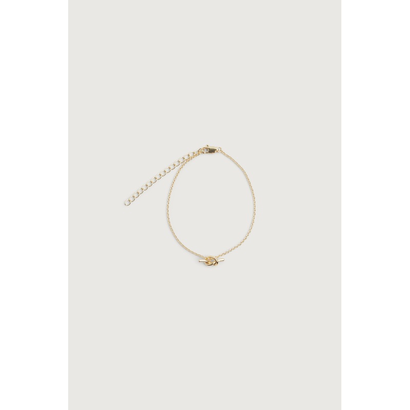 CHAIN BRACELET WITH KNOT CHARM Gold One Size