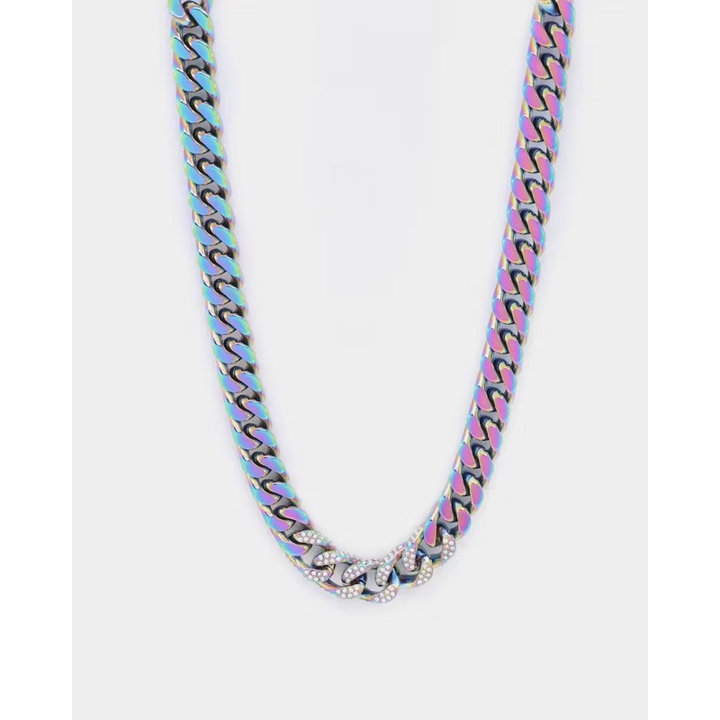 Guess Mainline 23″ 8mm Curb Chain Iridescent ONE