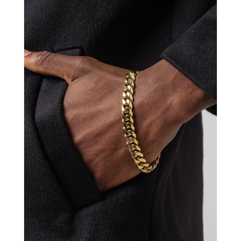 NXS 10mm Cuban Link Bracelet Gold 7