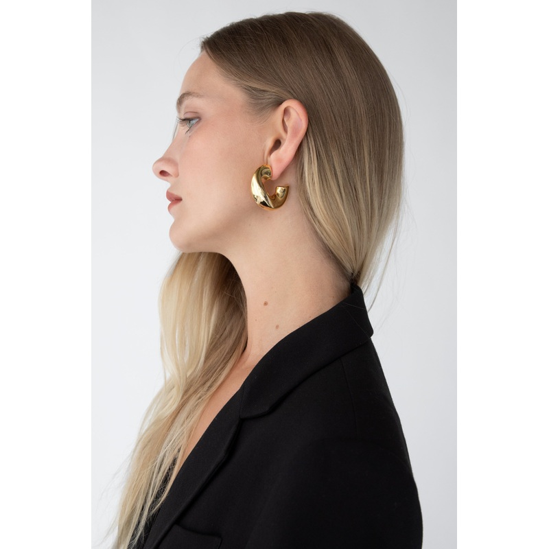 CHUNKY HOOP EARRING Gold One Size