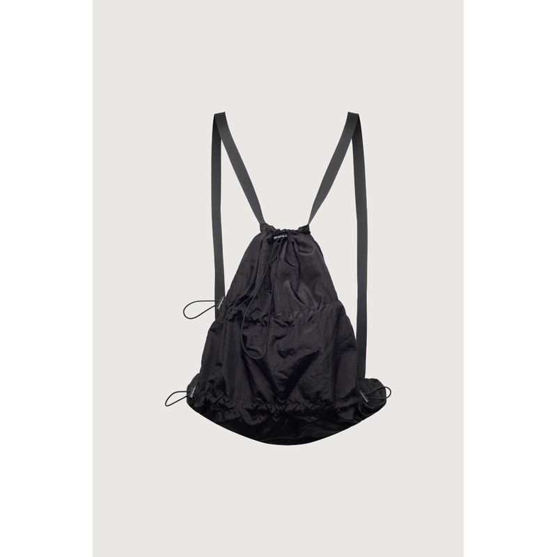 NYLON DRAWSTRING BACKPACK Black One Size