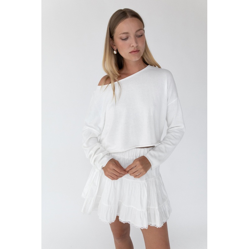 OFF THE SHOULDER TOP Cream Double Extra Small