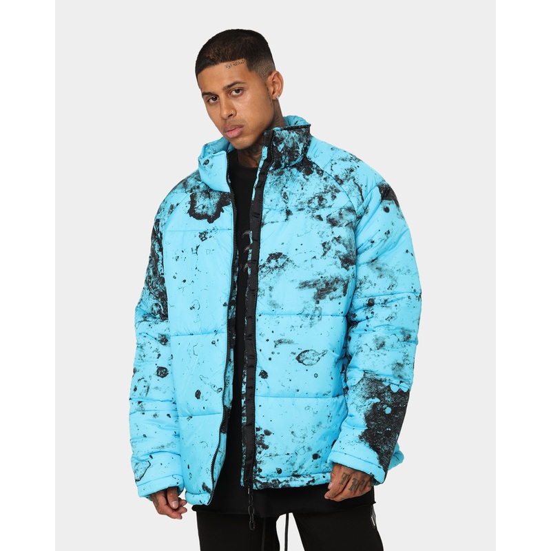 Saint Morta Acid Puffer Jacket Cyan/Black XS