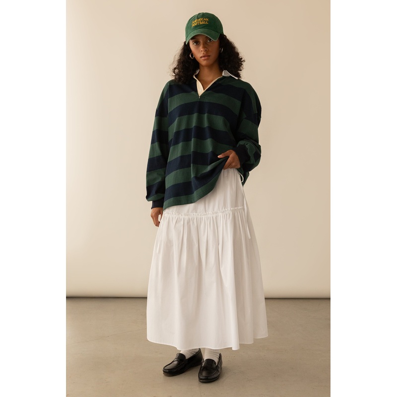 SIDE TIE TIERED SKIRT White Extra Small