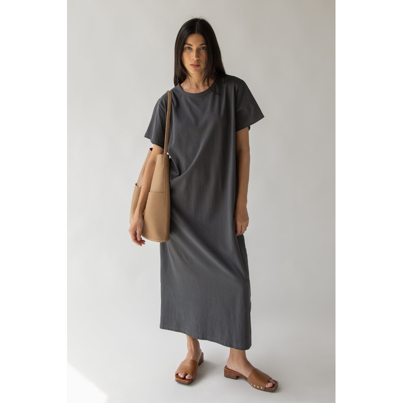 T-SHIRT DRESS Charcoal Extra Small