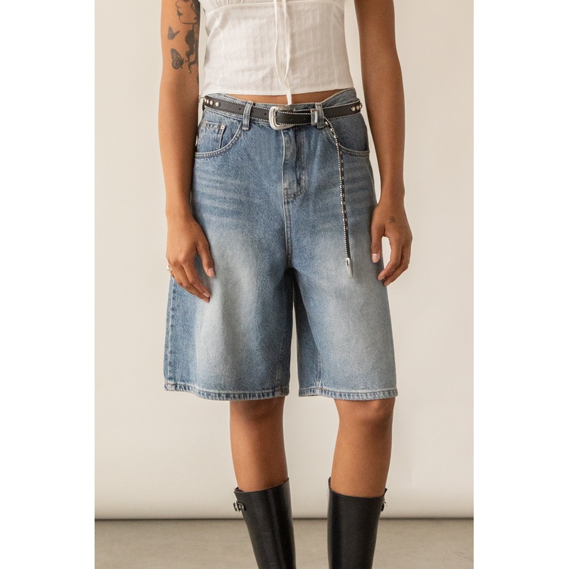 CLASSIC OVERSIZED JORTS Dark Wash Extra Small