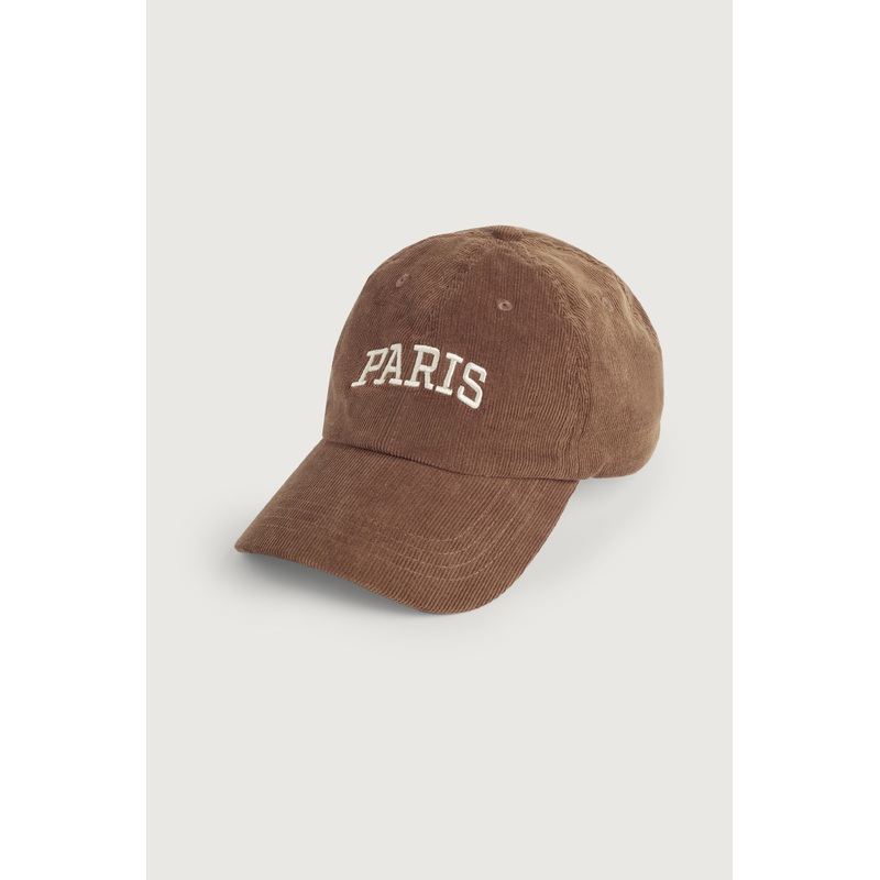 PARIS CORDUROY BASEBALL HAT Brown One Size
