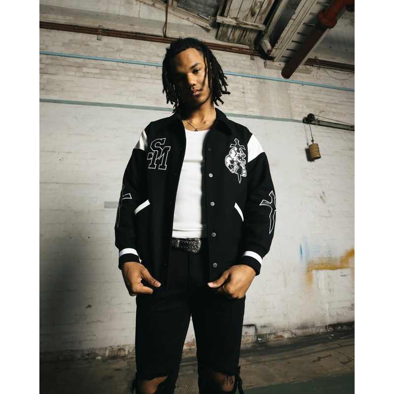 Saint Morta La Rambla Varsity Jacket Black/White XS