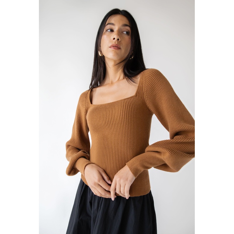 SQUARE NECK SWEATER NUTHATCH Double Extra Small