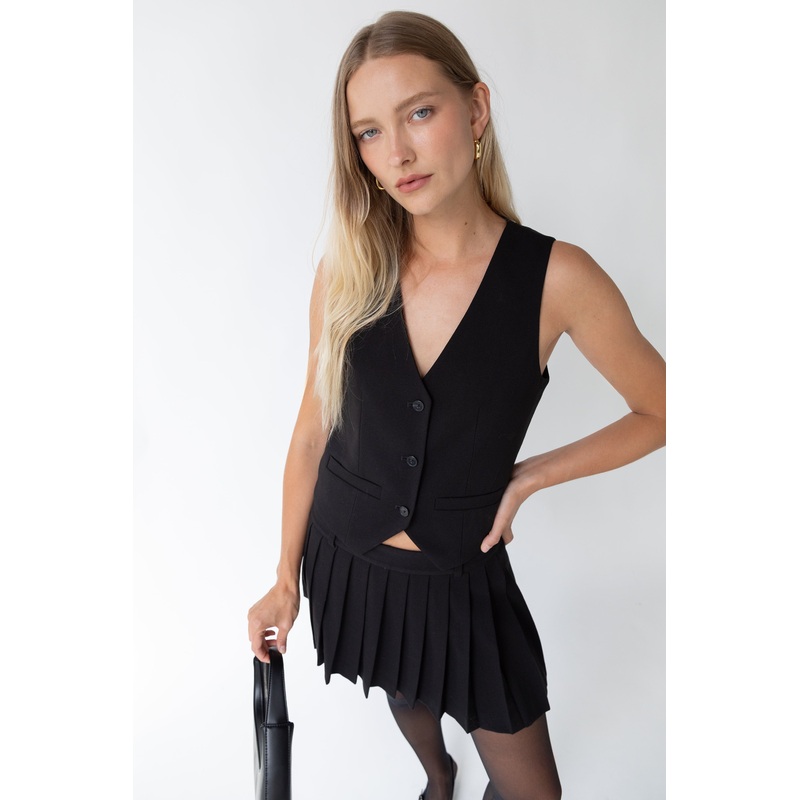 SUITING VEST Black Double Extra Small