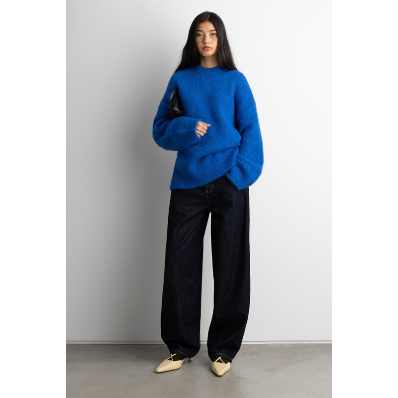 OVERSIZED CREWNECK SWEATER Imperial Blue Extra Extra Small Extra Small