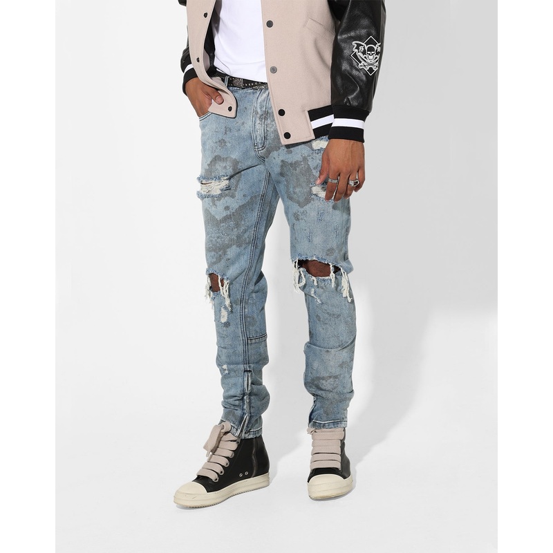 Saint Morta Acid Destroyer Jeans Blue/Black 28