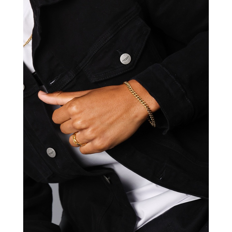 NXS 5mm Cuban Bracelet Gold 7