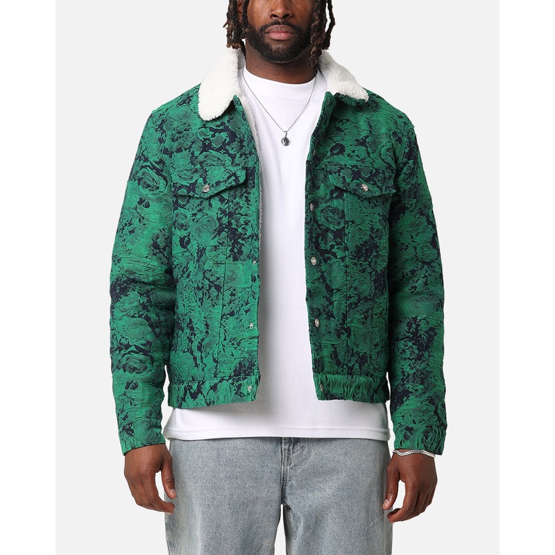 XXIII Chelsea Jacquard Sherpa Jacket Green/Blue XS