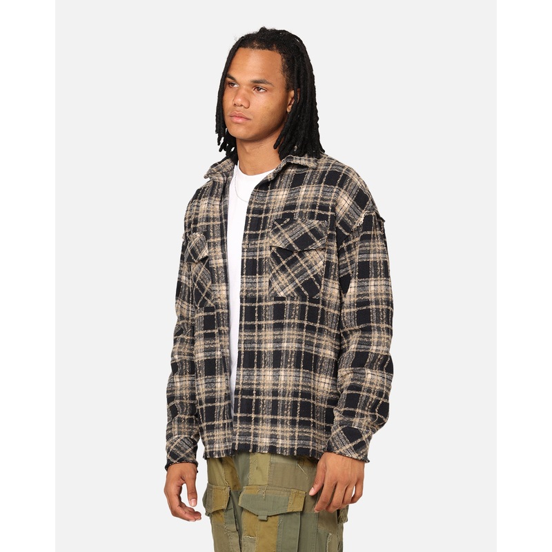 XXIII Distressed Flannel Jacket Navy/Cream S