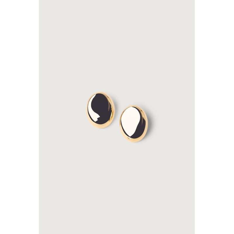 CHUNKY ROUND EARRING Gold One Size