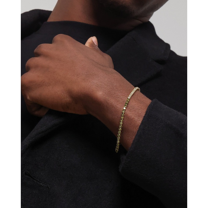 NXS 3mm Tennis Gradient Bracelet Green/Gold 7