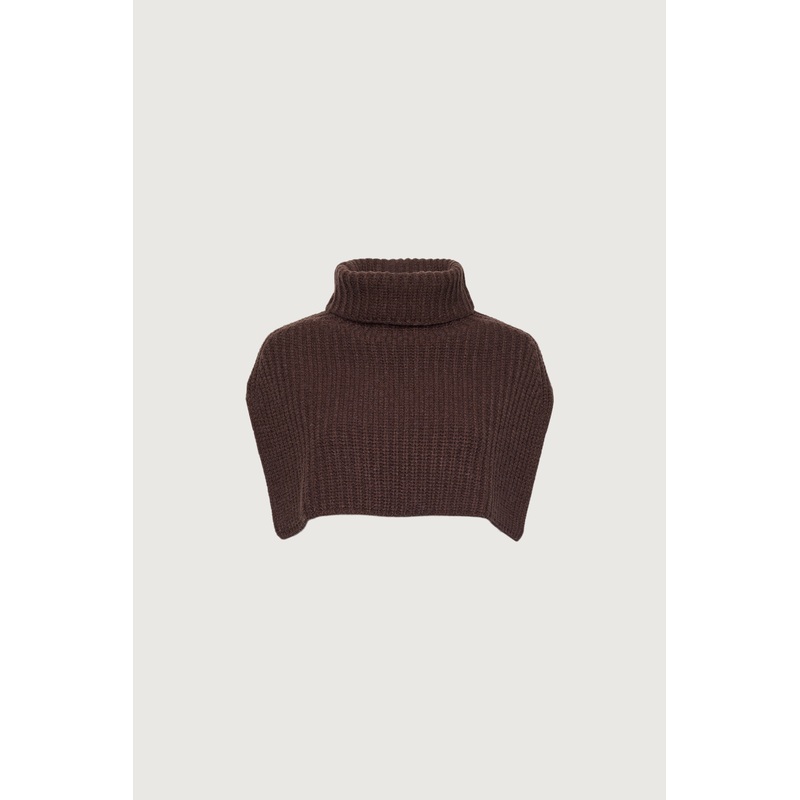 RIBBED KNIT NECK WARMER Brown One Size