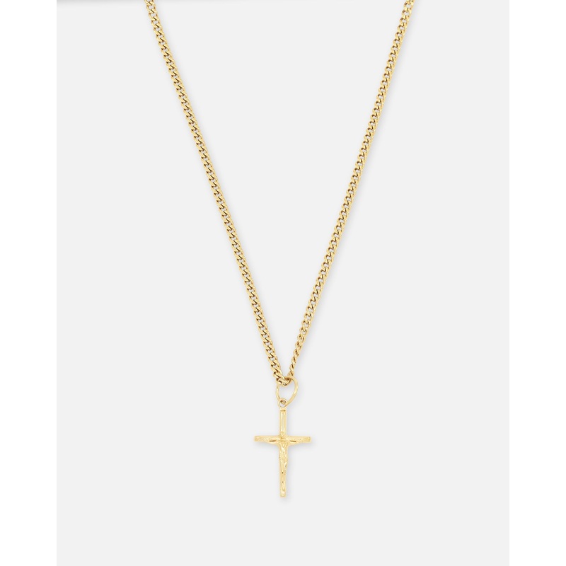 Saint Morta Crucifix Cuban Necklace Gold 20