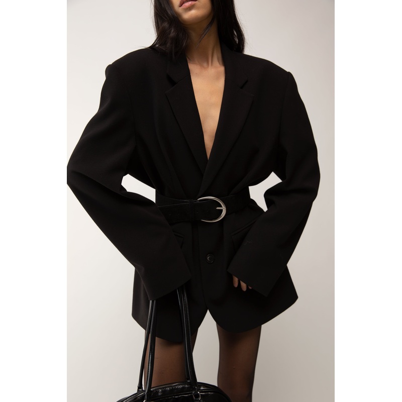 VEGAN SUEDE BELT Black One Size