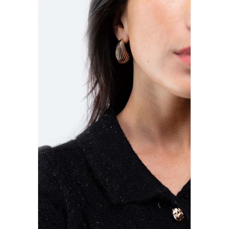 VINTAGE HOOP EARRINGS Gold One Size