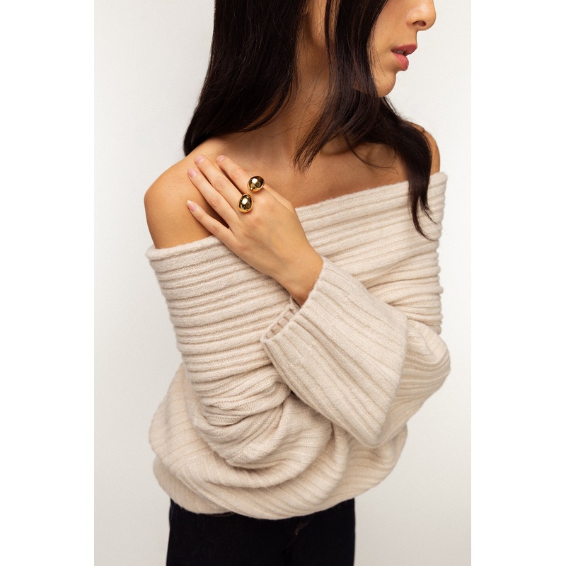 ABSTRACT OPEN RING Gold One Size