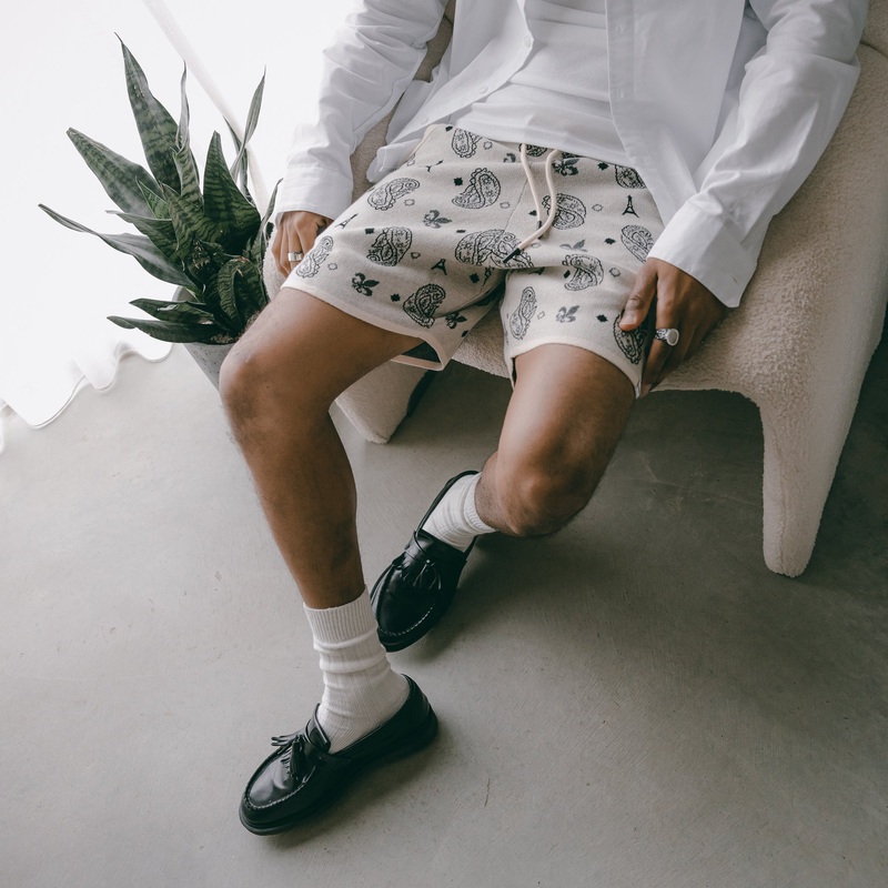 Carre Big Bandana Knitted Shorts Off White XS