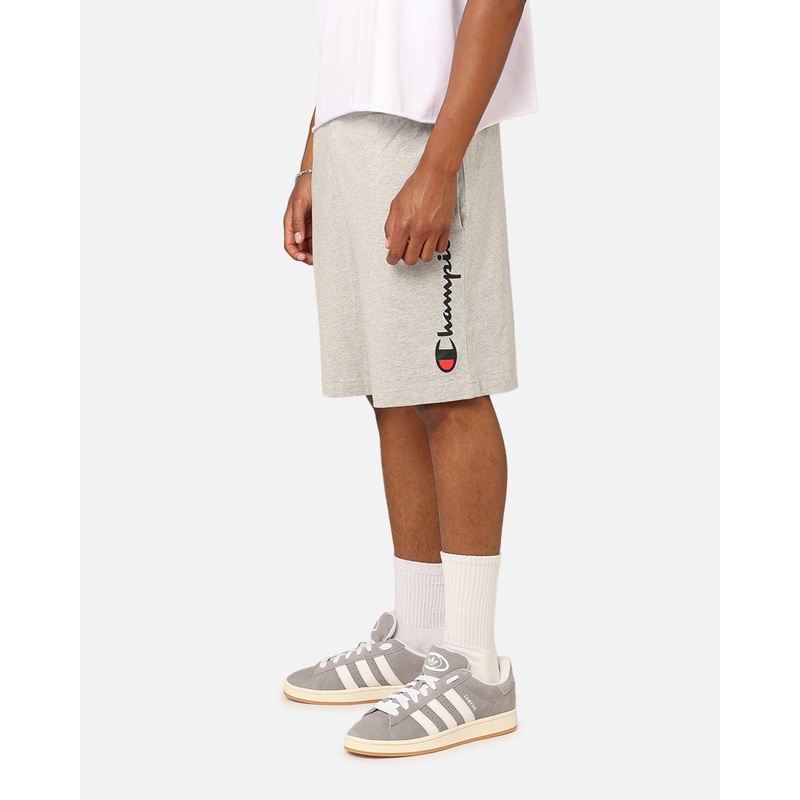 Champion Script Jersey Shorts Oxford Heather S