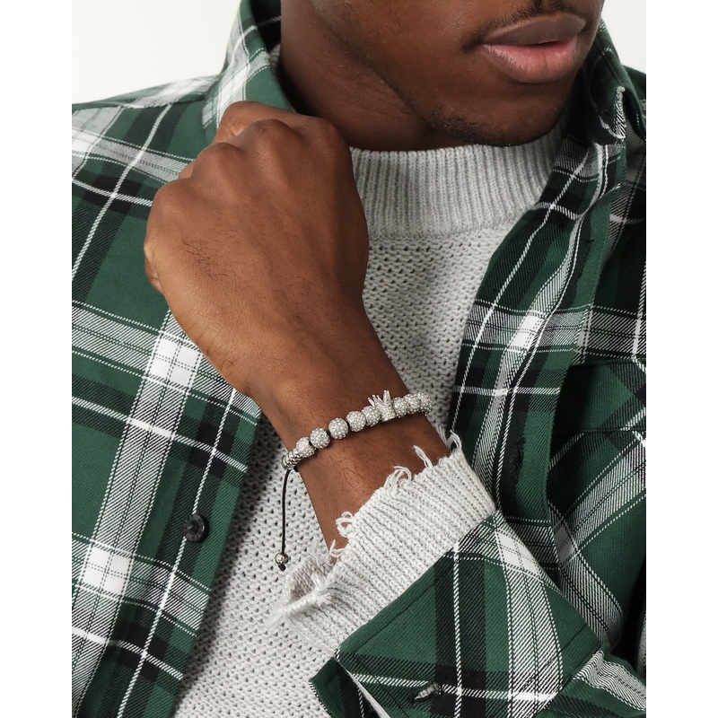 Saint Morta Crown Bracelet Iced White Gold ONE