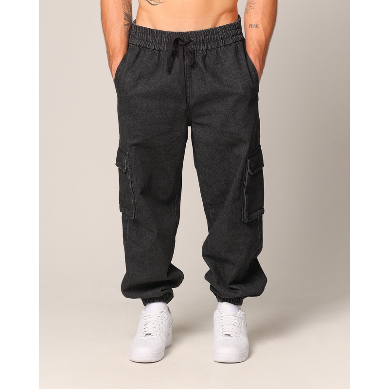 Saint Morta Pertex Baggy Jogger Black Stonewash XS