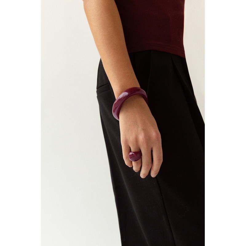 STONE BANGLE BRACELET Burgundy One Size