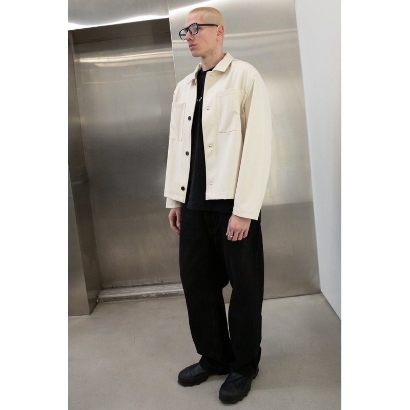 BUTTON UP SHACKET Black Extra Small