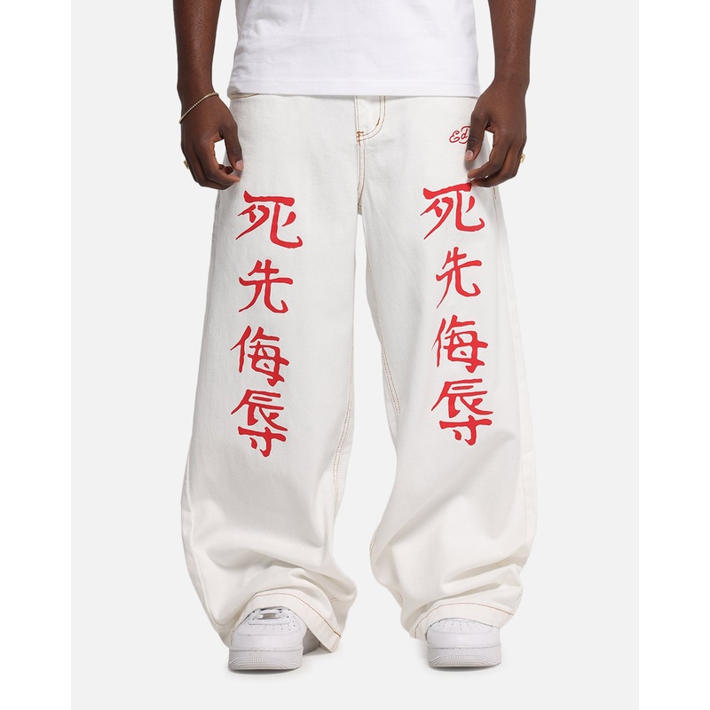Ed Hardy Death Before Dishonour Jeans Off White 28
