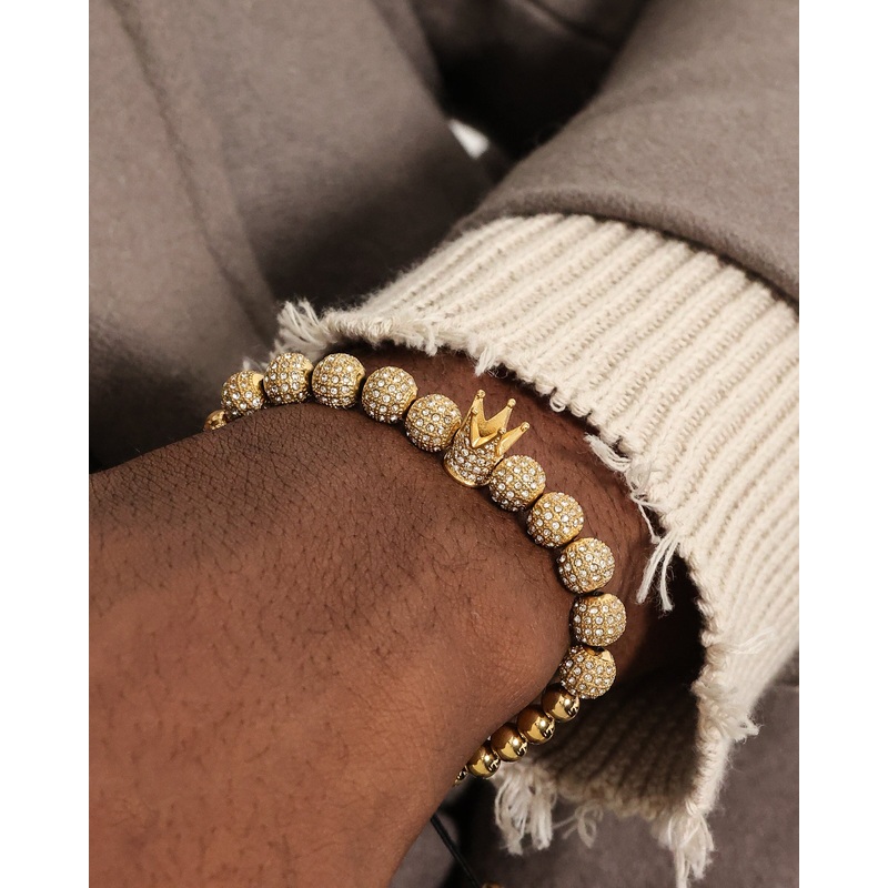 Saint Morta Crown Bracelet Iced Gold ONE