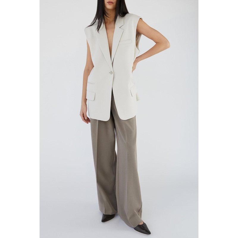 SUITING BLAZER VEST Seashell Double Extra Small