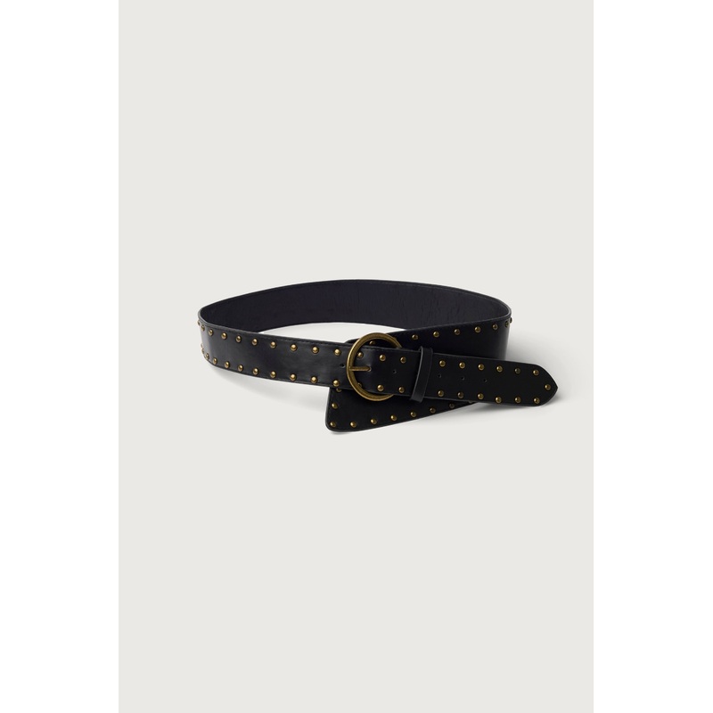 WIDE STUDDED BELT Black One Size