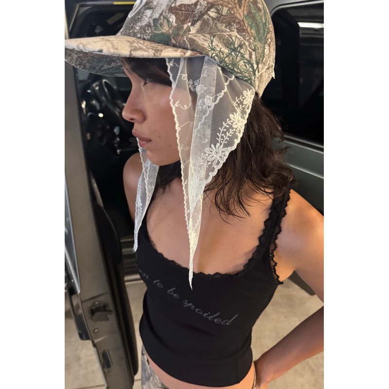 FLORAL LACE SCARF Ivory One Size