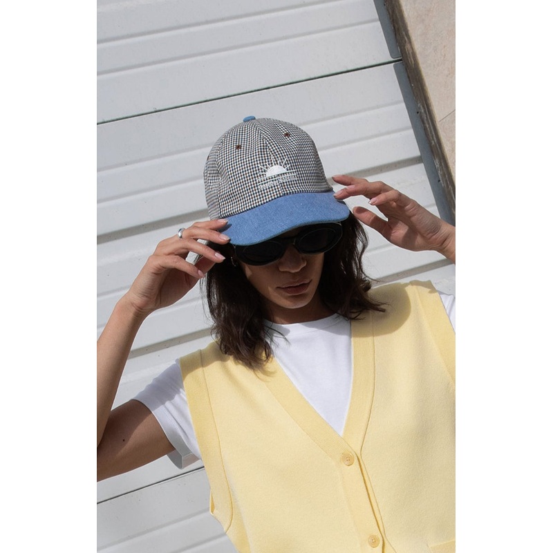 GOOD DAY SUNSHINE GINGHAM HAT Blue One Size