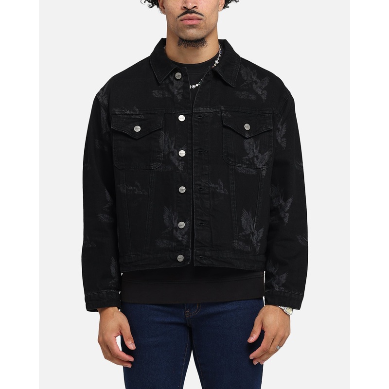 Saint Morta Doves Denim Jacket Black Shadow S