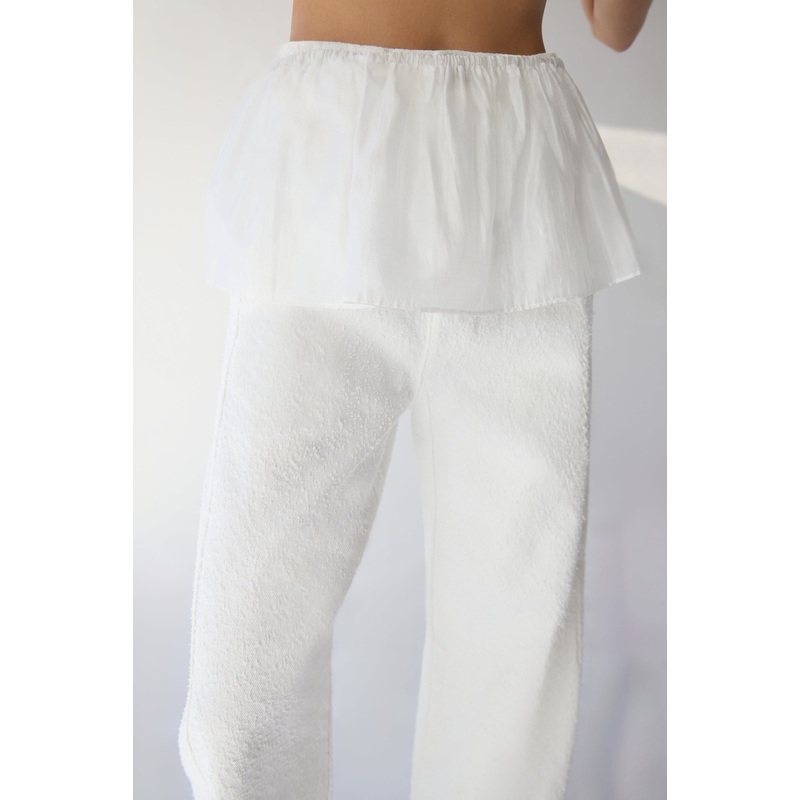 SHEER LAYERING MICRO SKIRT Ivory Extra Small