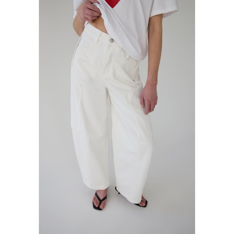WHITE WORKWEAR BARREL JEAN Ivory Extra Small