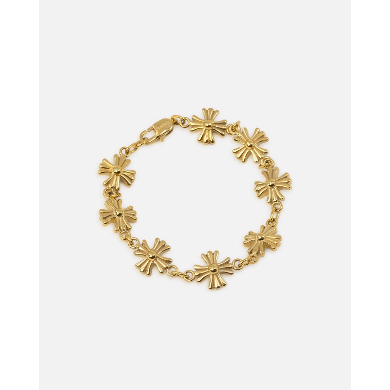 Saint Morta Chrome Cross Bracelet Gold 7