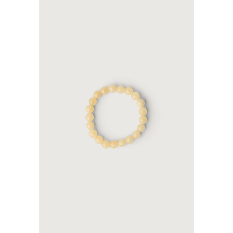 YELLOW STONE BEAD BRACELET Light Yellow One Size
