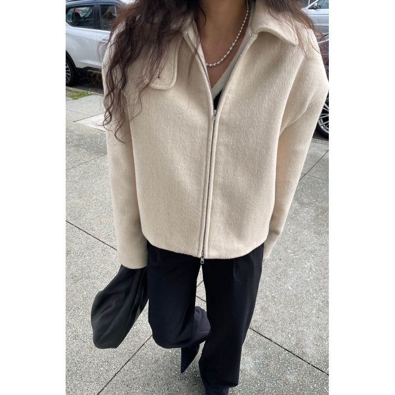 BOXY WOOL BLEND JACKET Heather Simply Taupe Extra Extra Small Extra Small