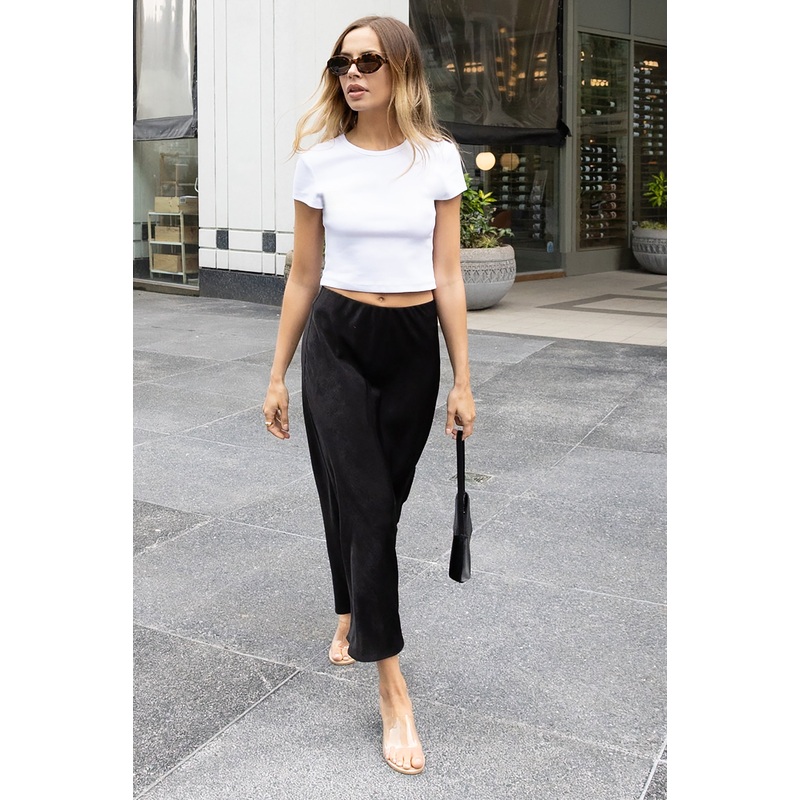 CAP SLEEVE CROPPED T-SHIRT White Extra Small